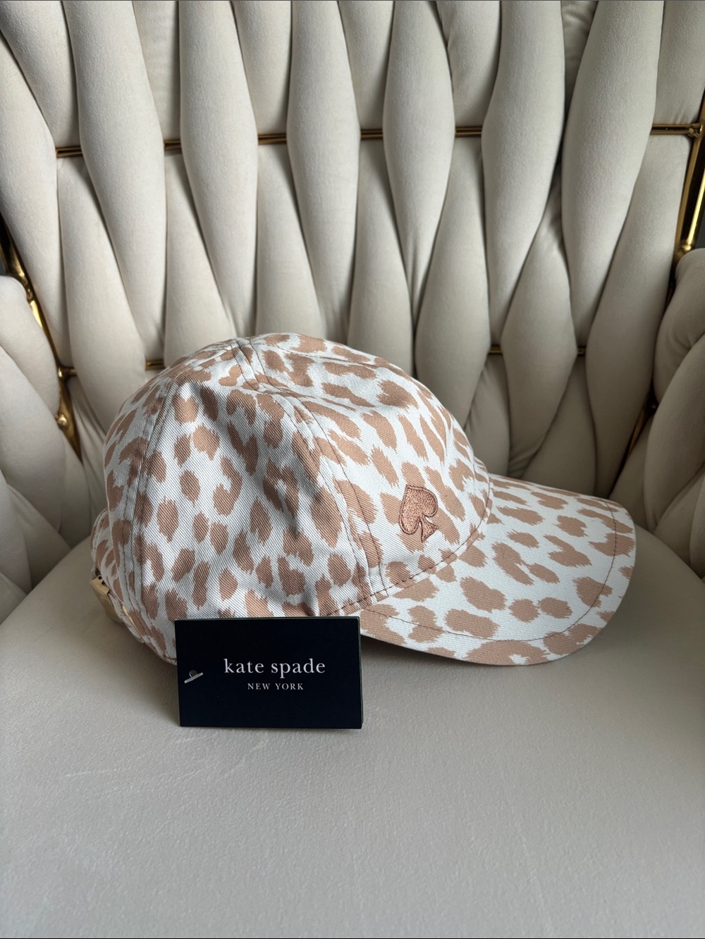 kate spade Women’s Leopard Print hat in Cream & Tan